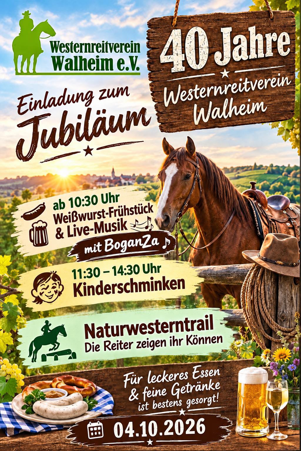 Kinderschminken Walheim beim 40-jährigen Jubiläum des Westernreitvereins